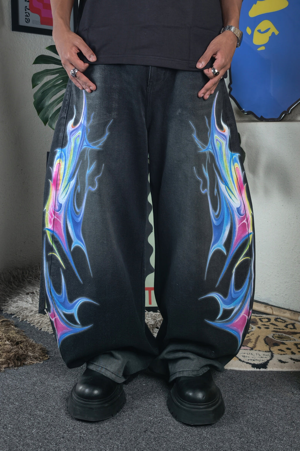 Cyber Flame Custom Jeans
