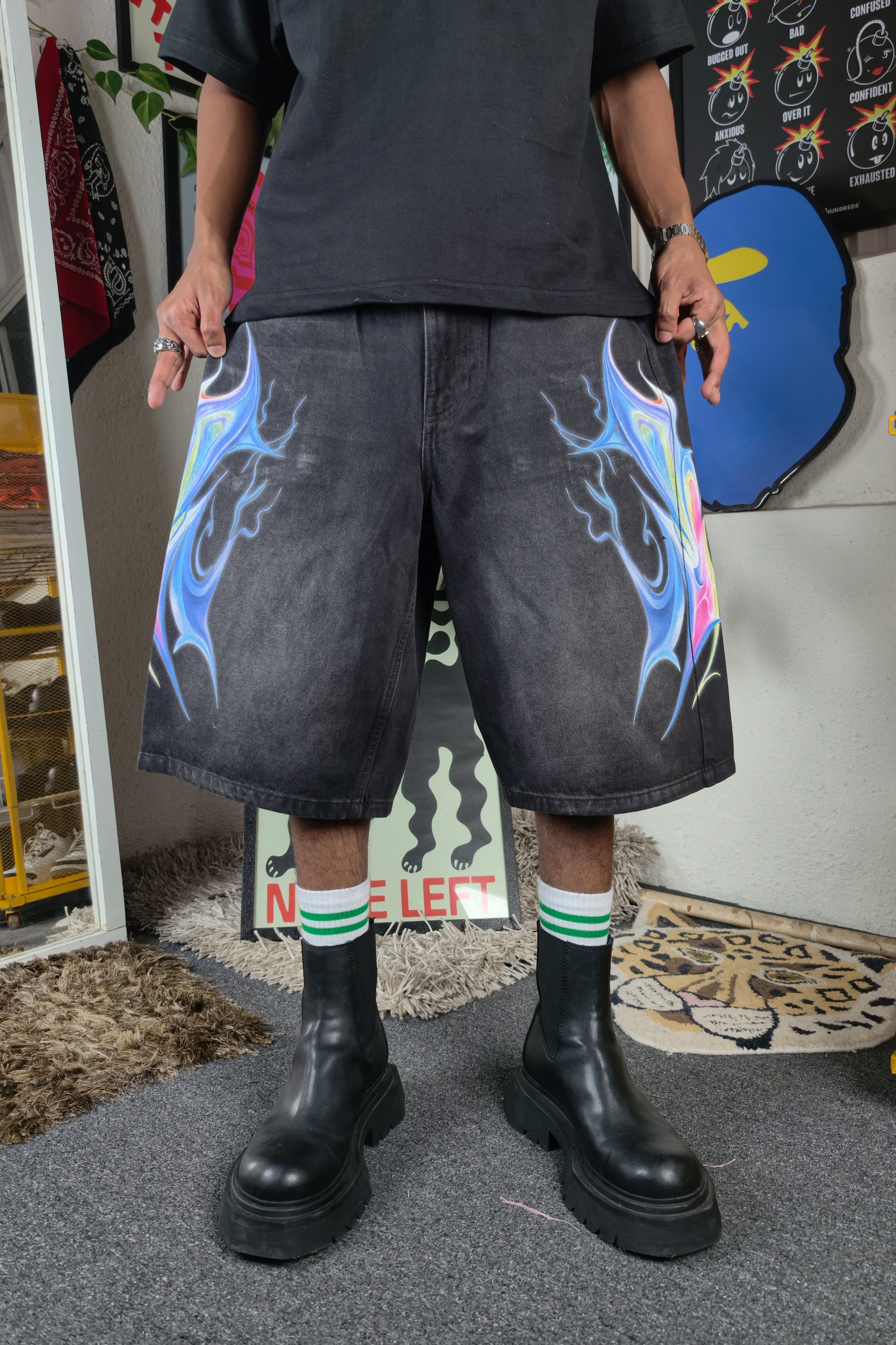 Cyber flame Custom Jorts