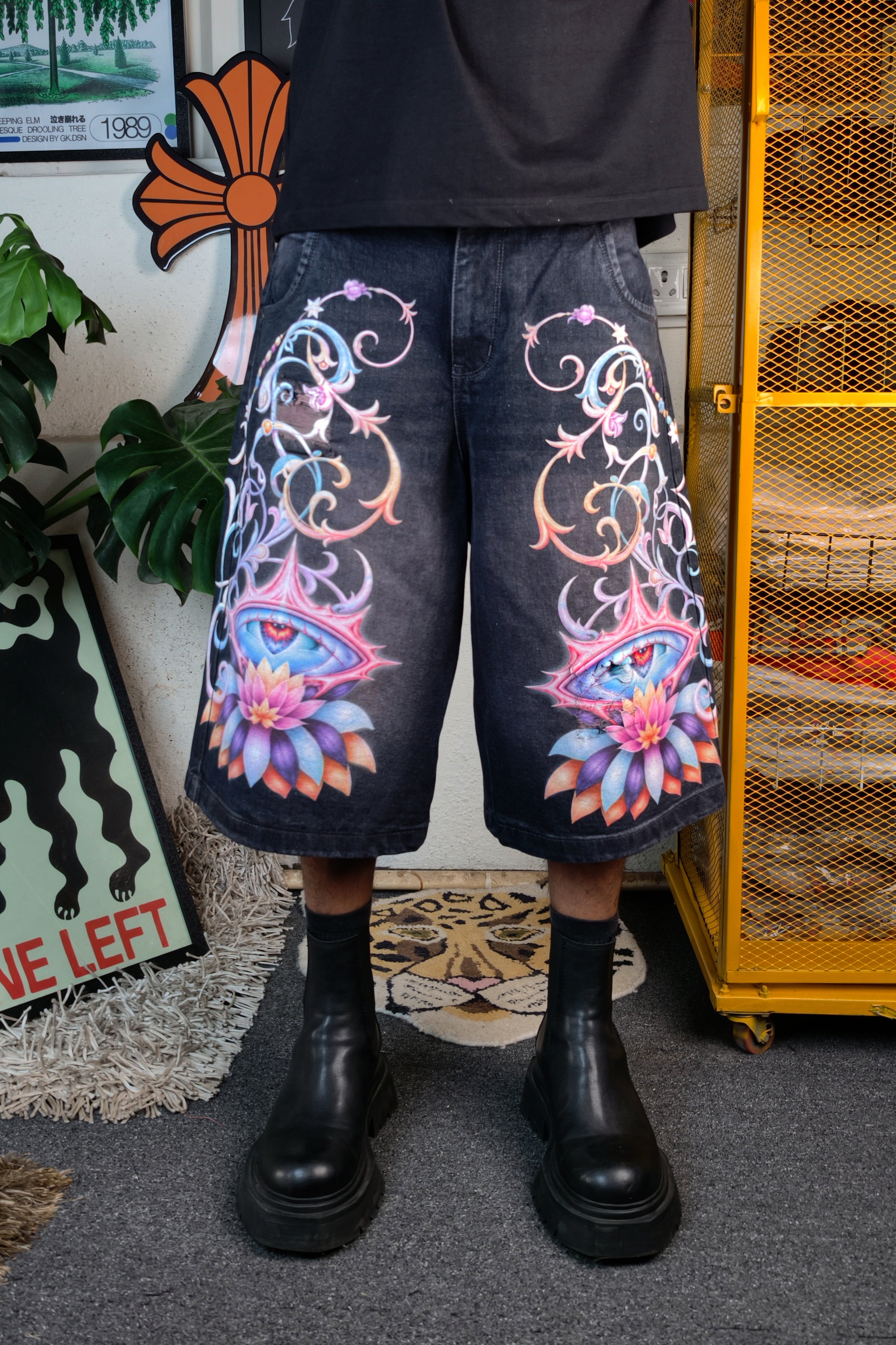 Purple wash Custom Jorts
