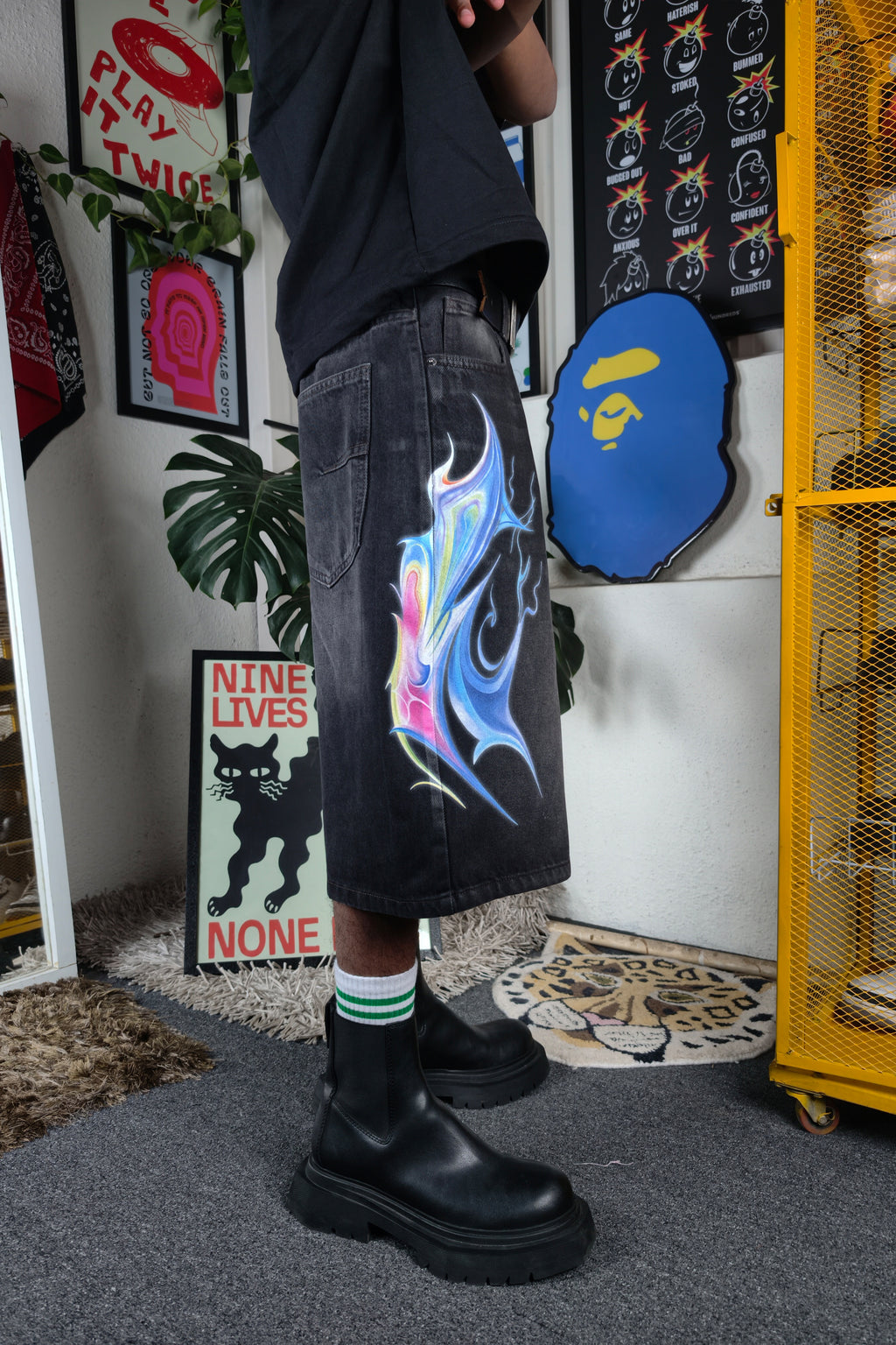 Cyber flame Custom Jorts