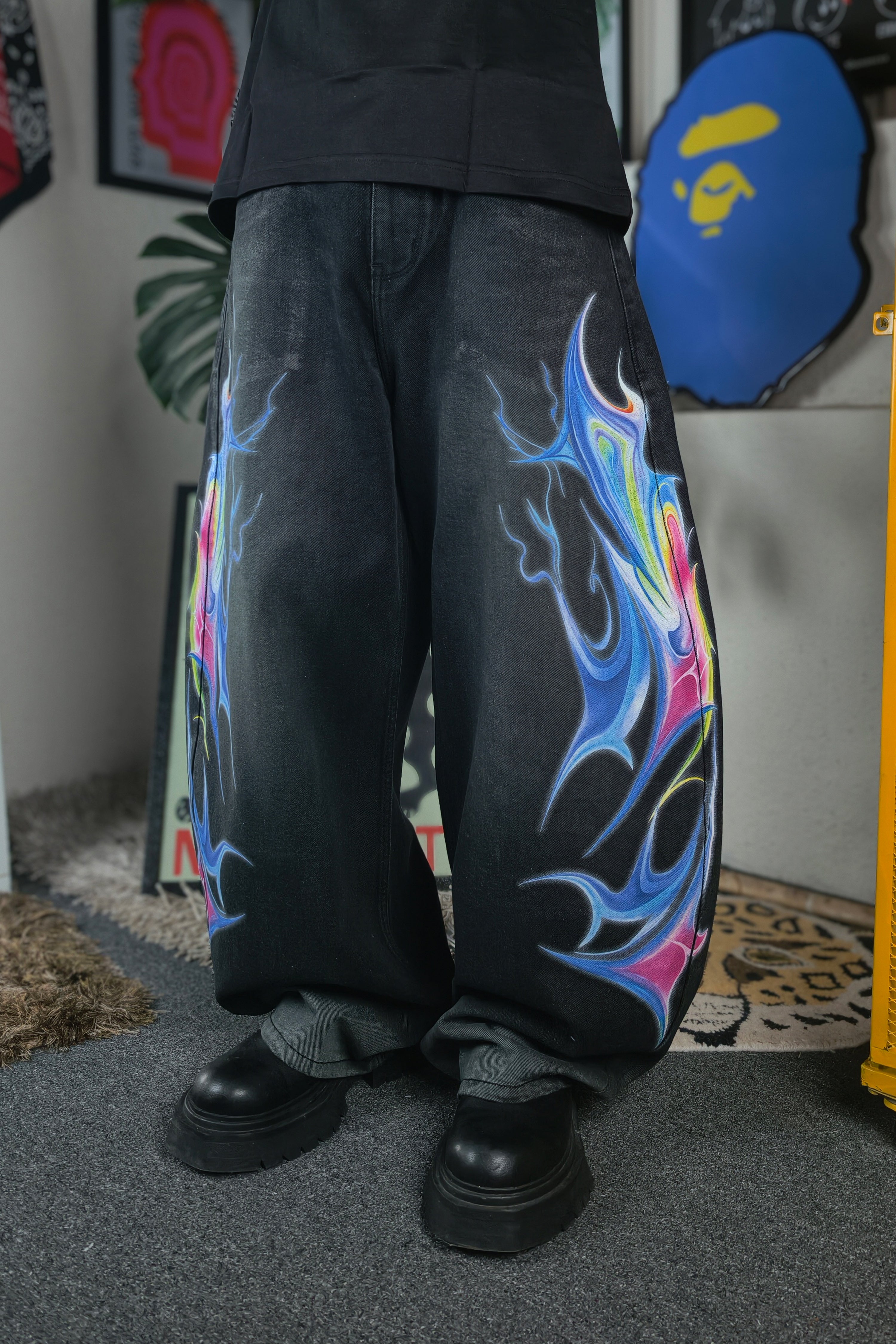 Cyber Flame Custom Jeans