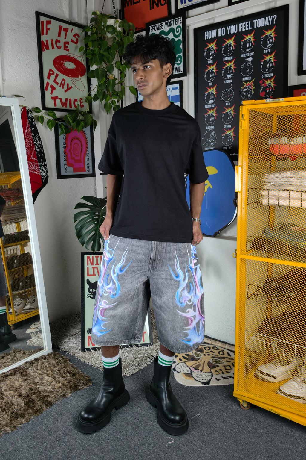 Cyber flame 2 Custom Jorts