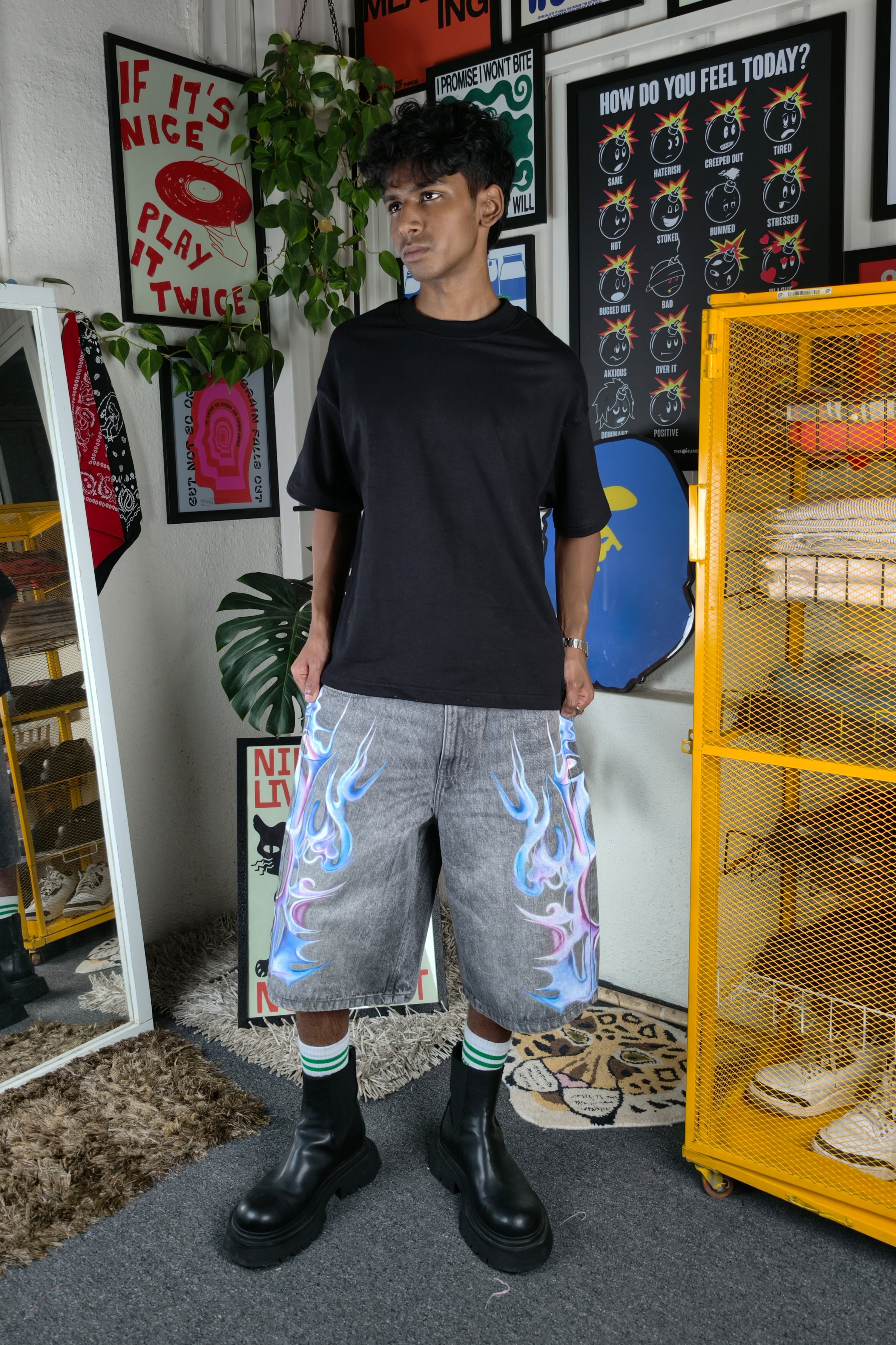 Cyber flame 2 Custom Jorts