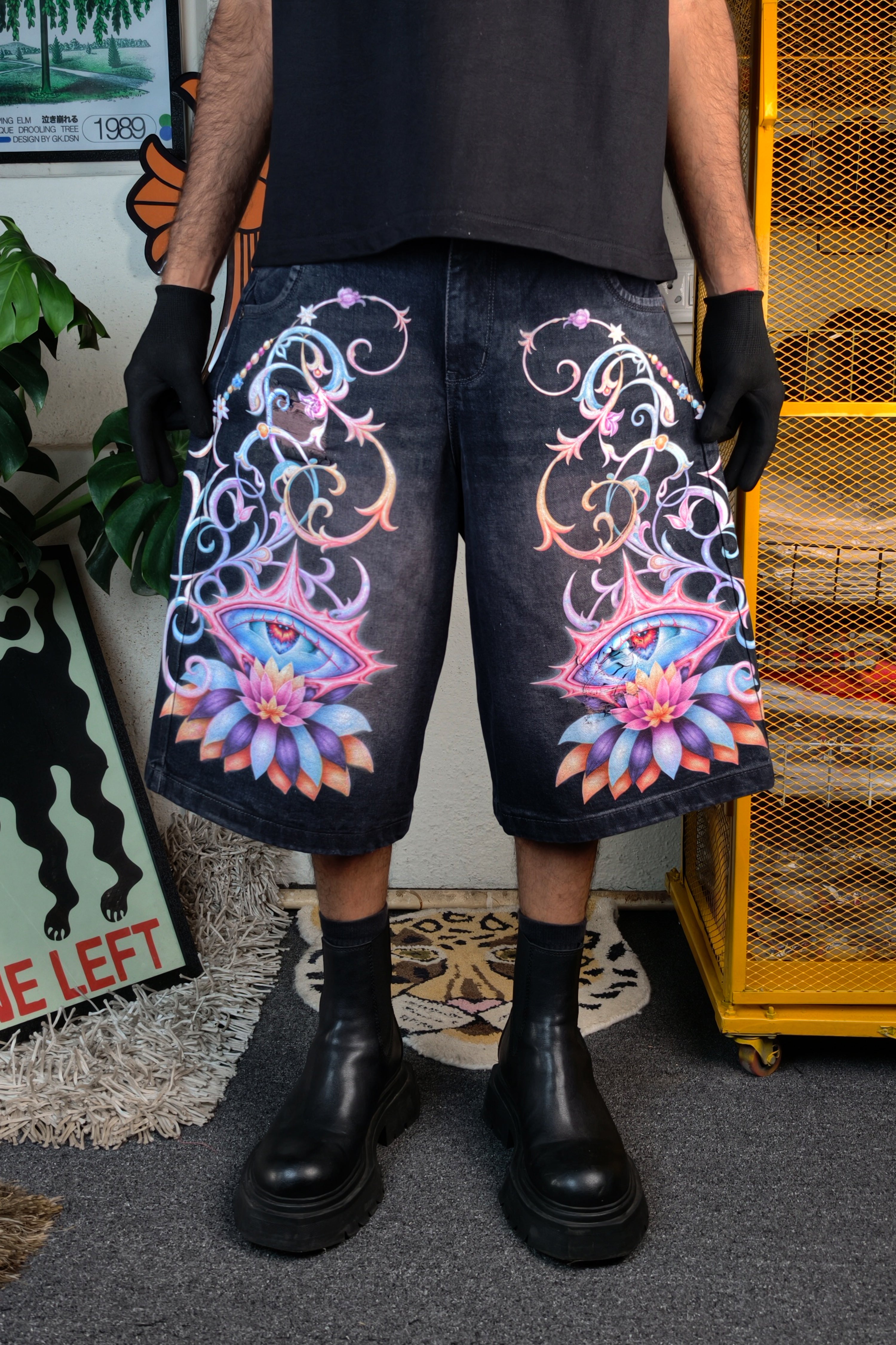 Purple wash Custom Jorts