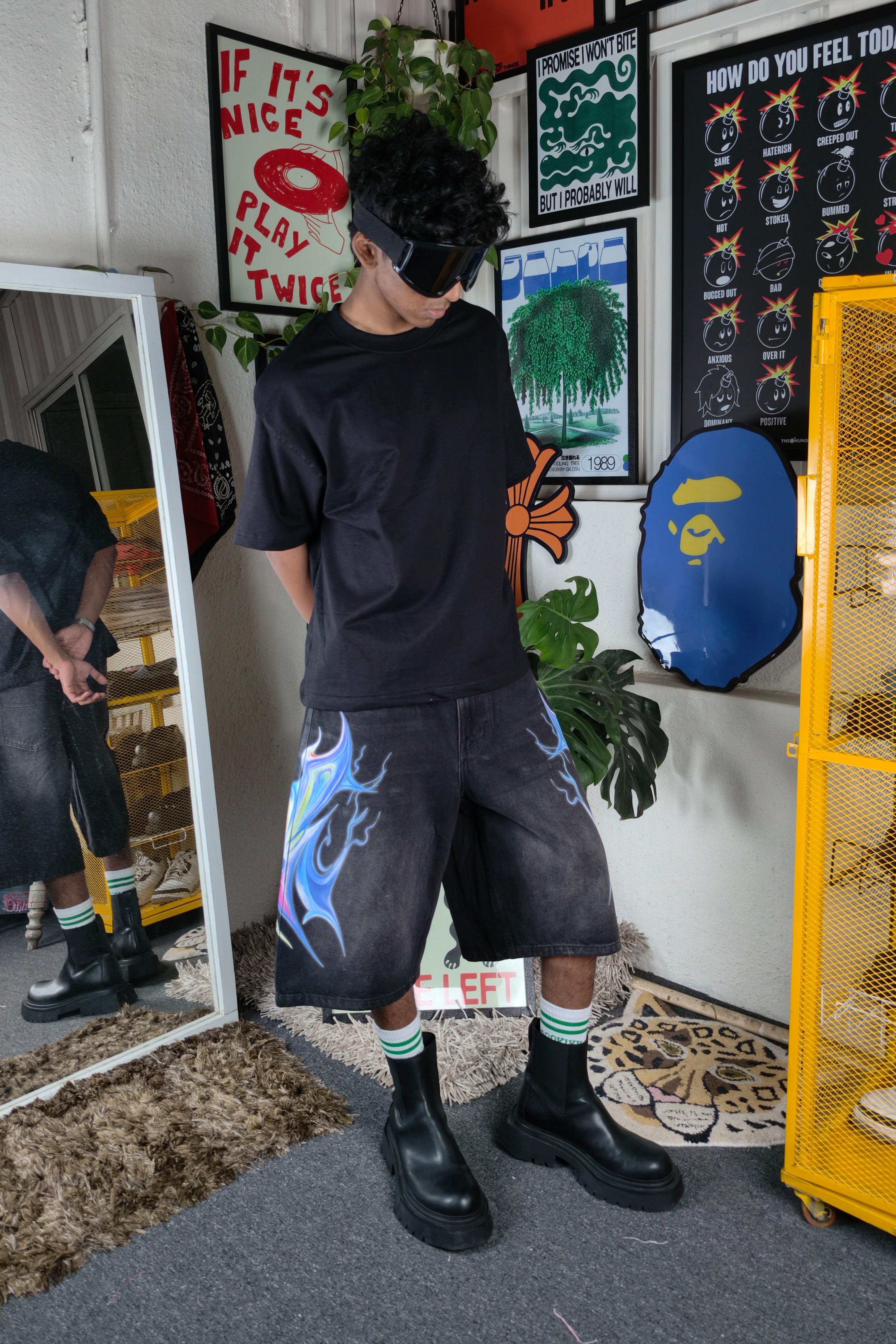 Cyber flame Custom Jorts