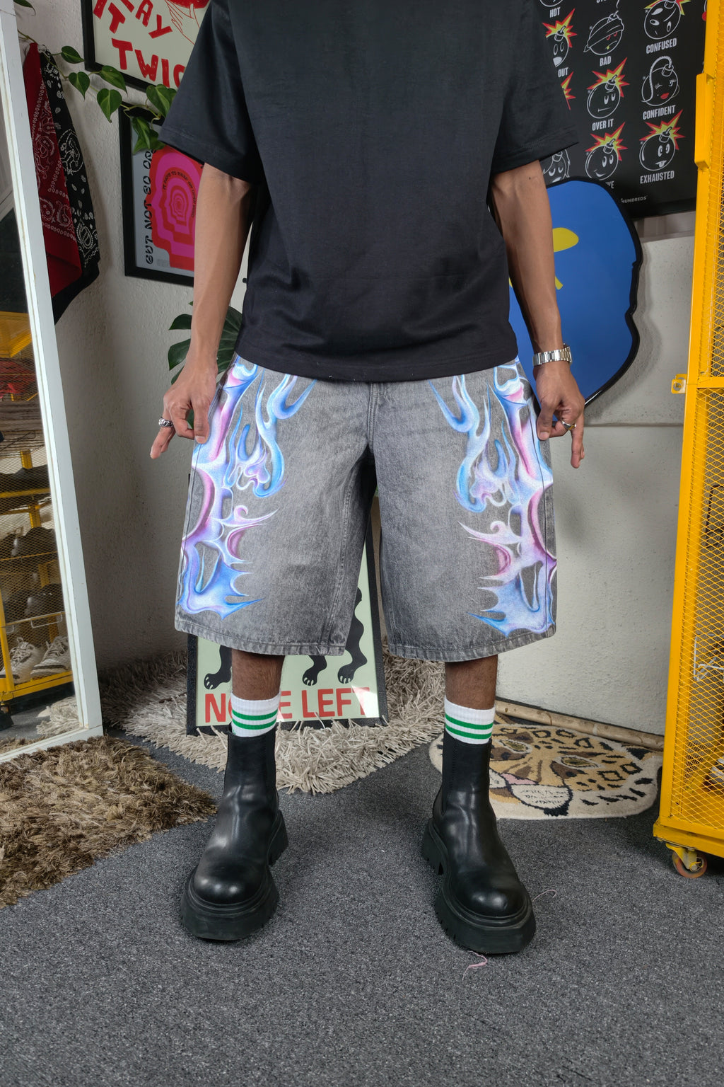 Cyber flame 2 Custom Jorts