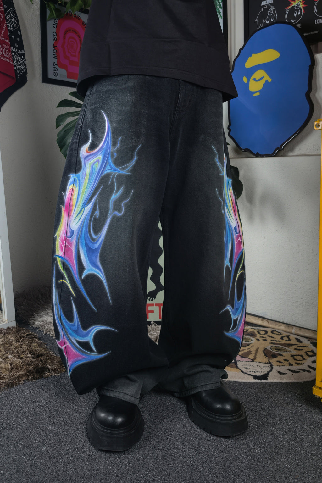 Cyber Flame Custom Jeans