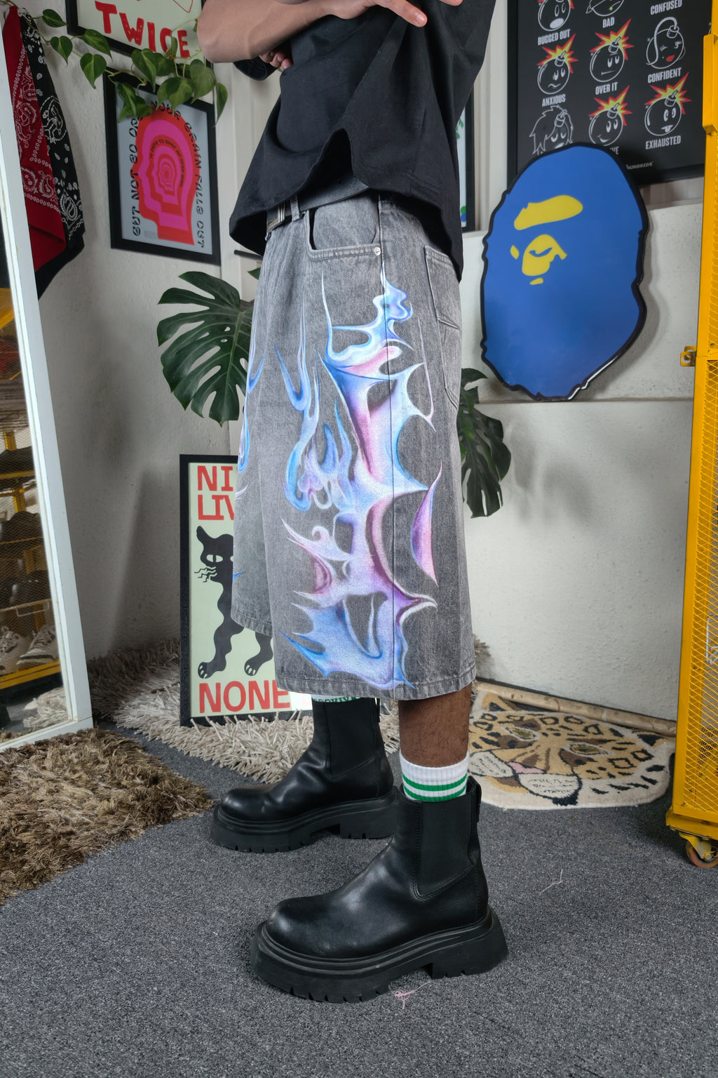 Cyber flame 2 Custom Jorts