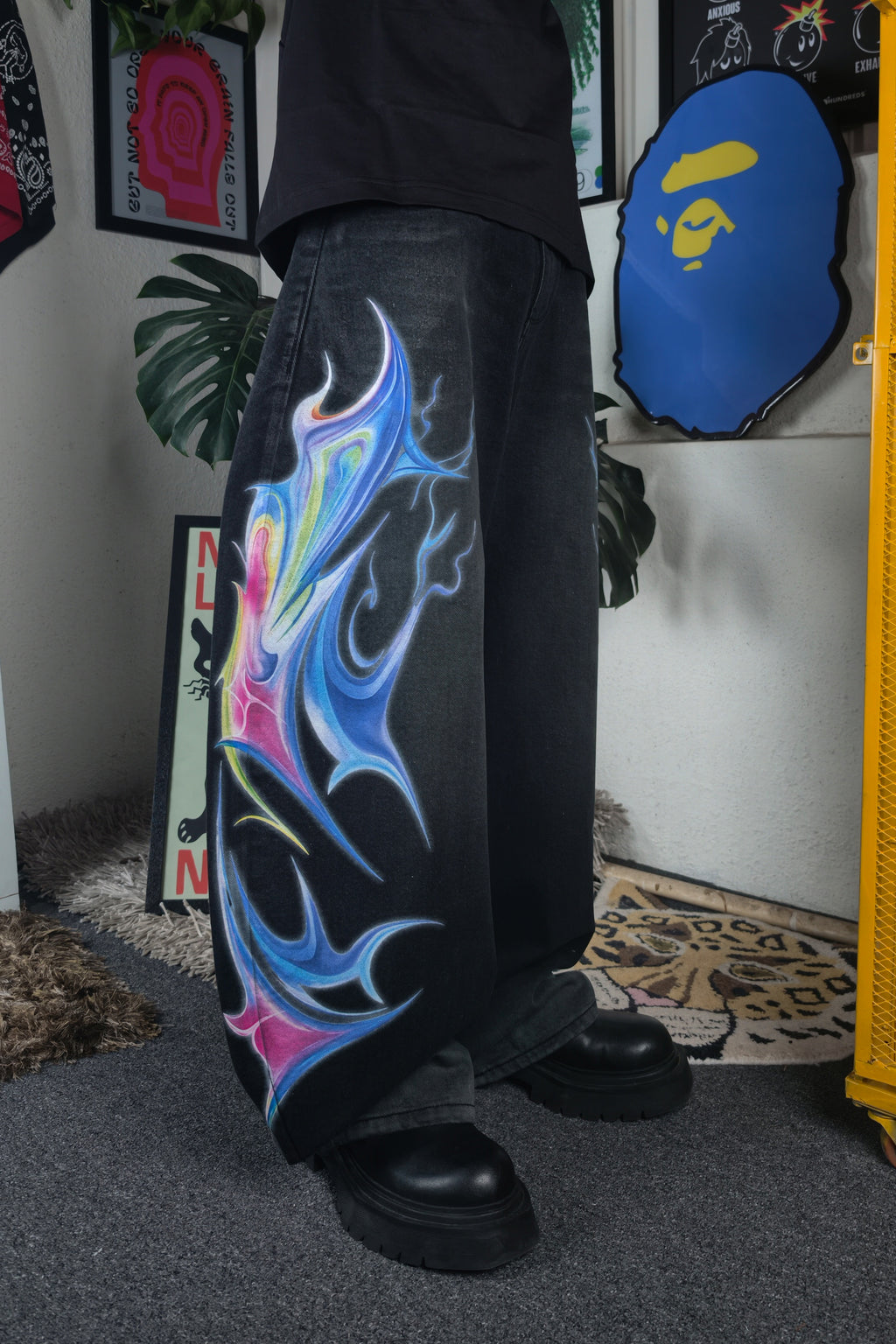 Cyber Flame Custom Jeans