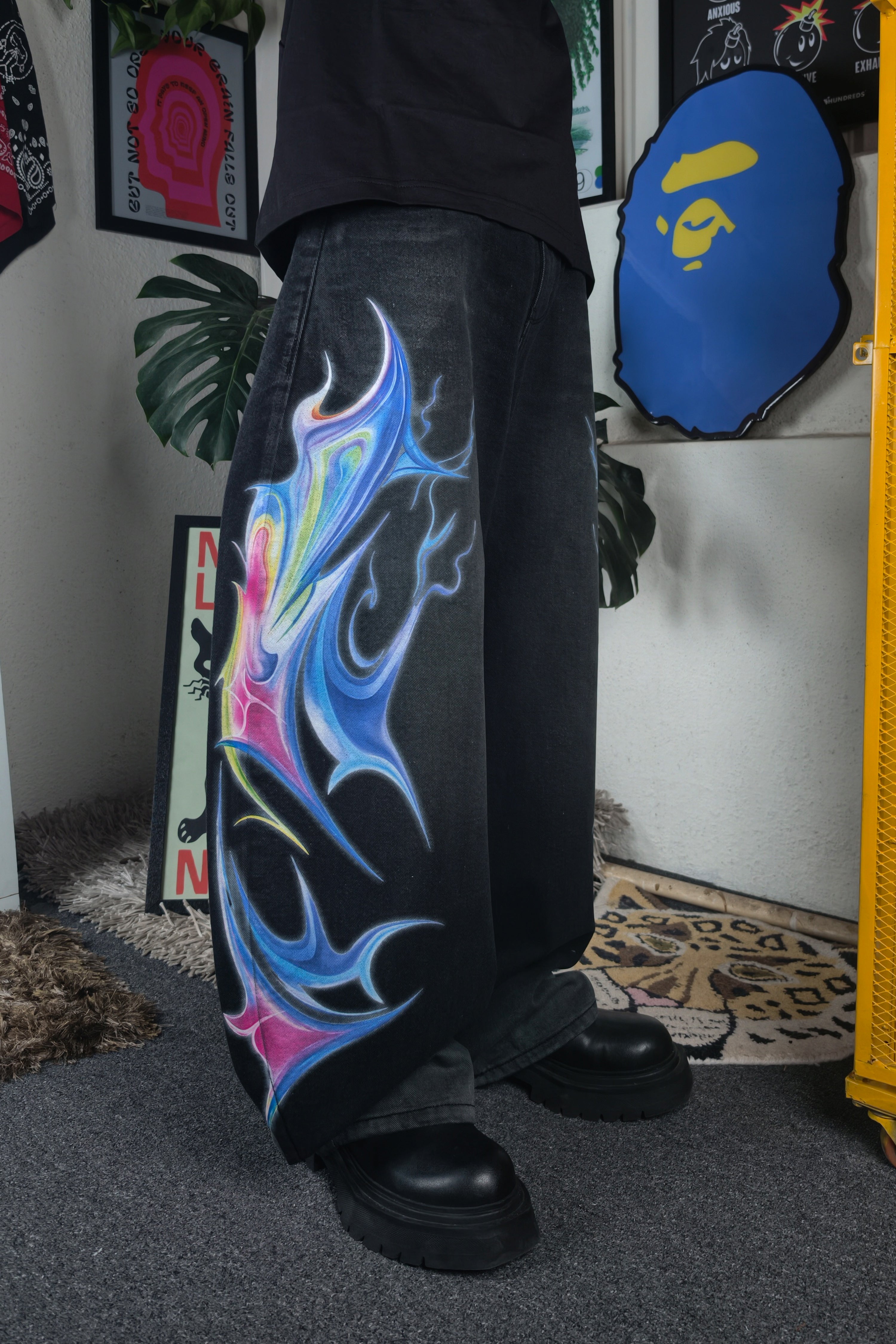 Cyber Flame Custom Jeans
