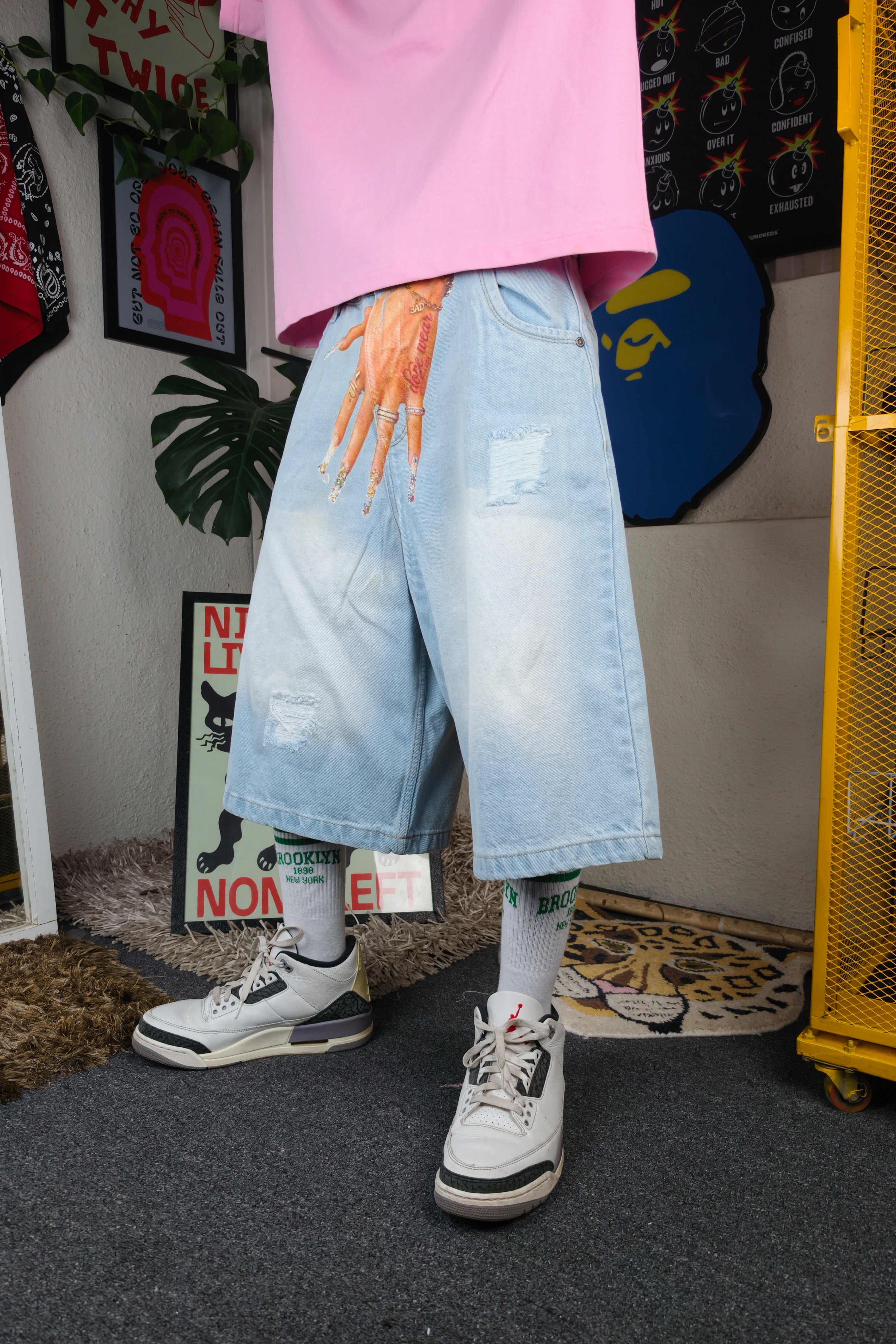 Aqua Blue Custom Jorts
