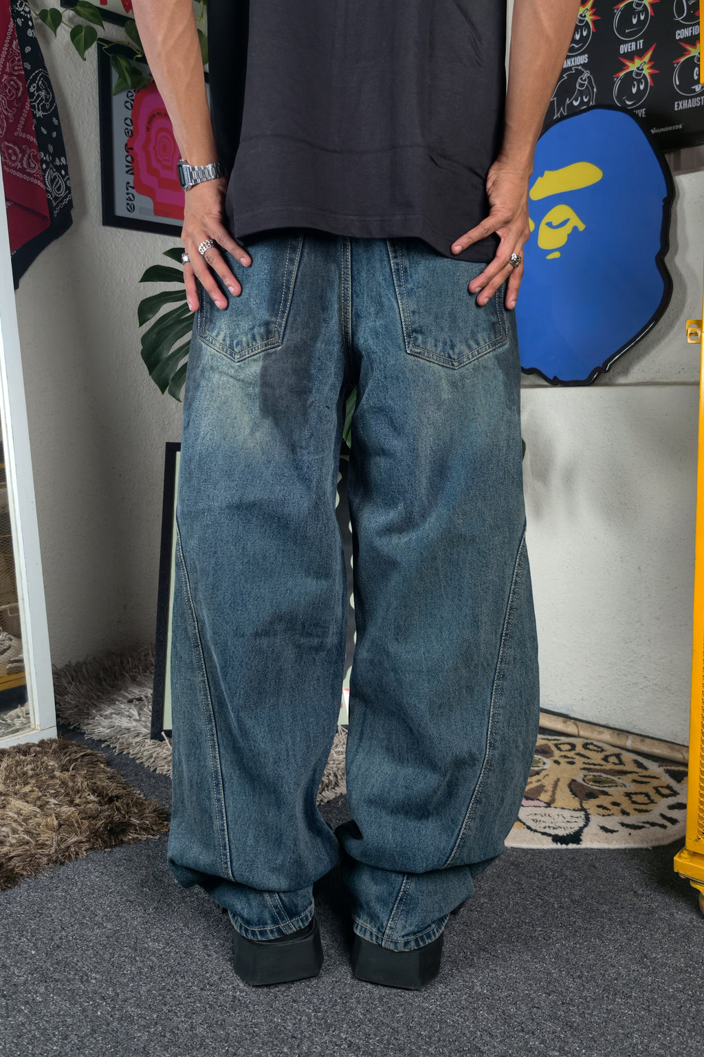 Worn Blue custom jeans