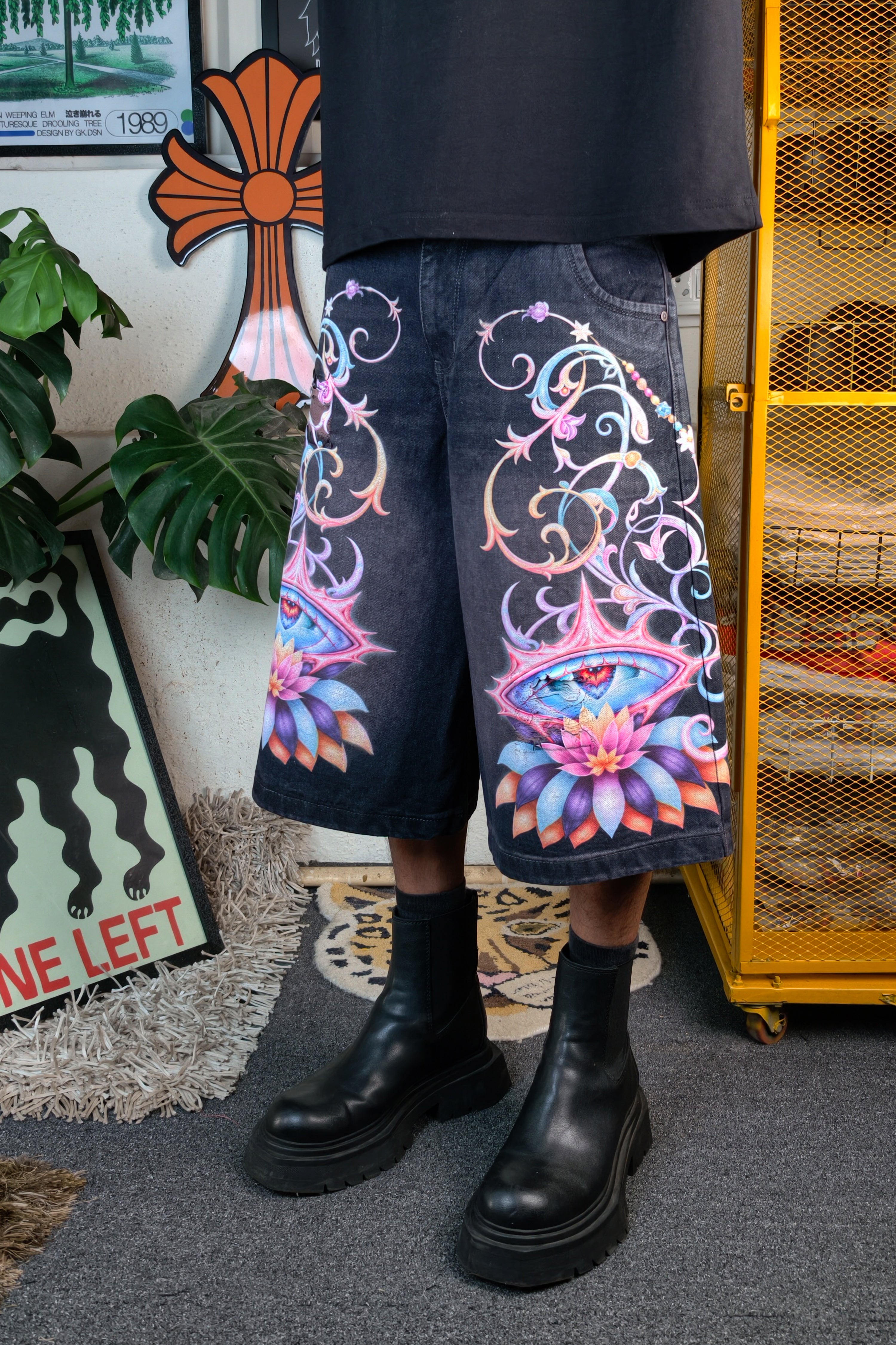 Purple wash Custom Jorts