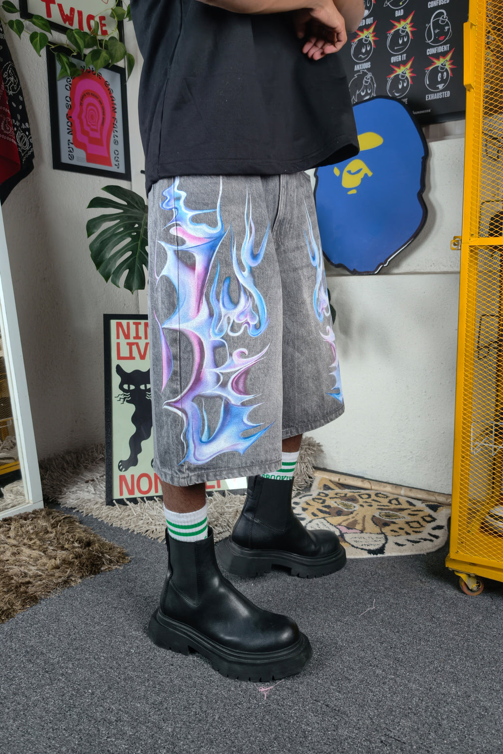 Cyber flame 2 Custom Jorts