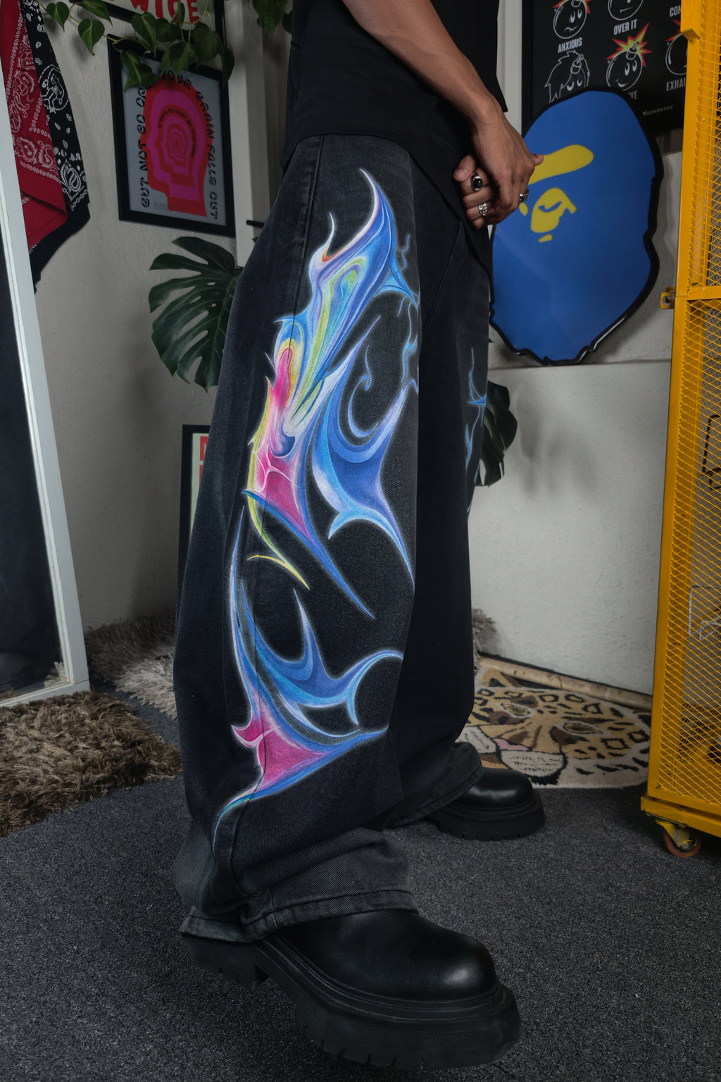 Cyber Flame Custom Jeans