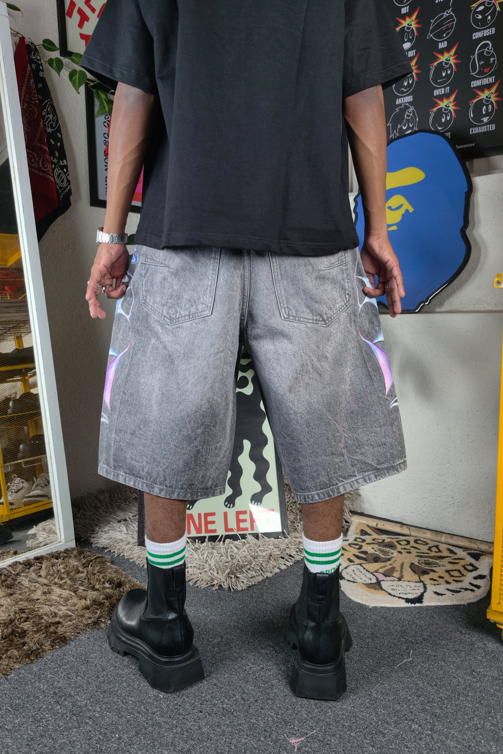 Cyber flame 2 Custom Jorts
