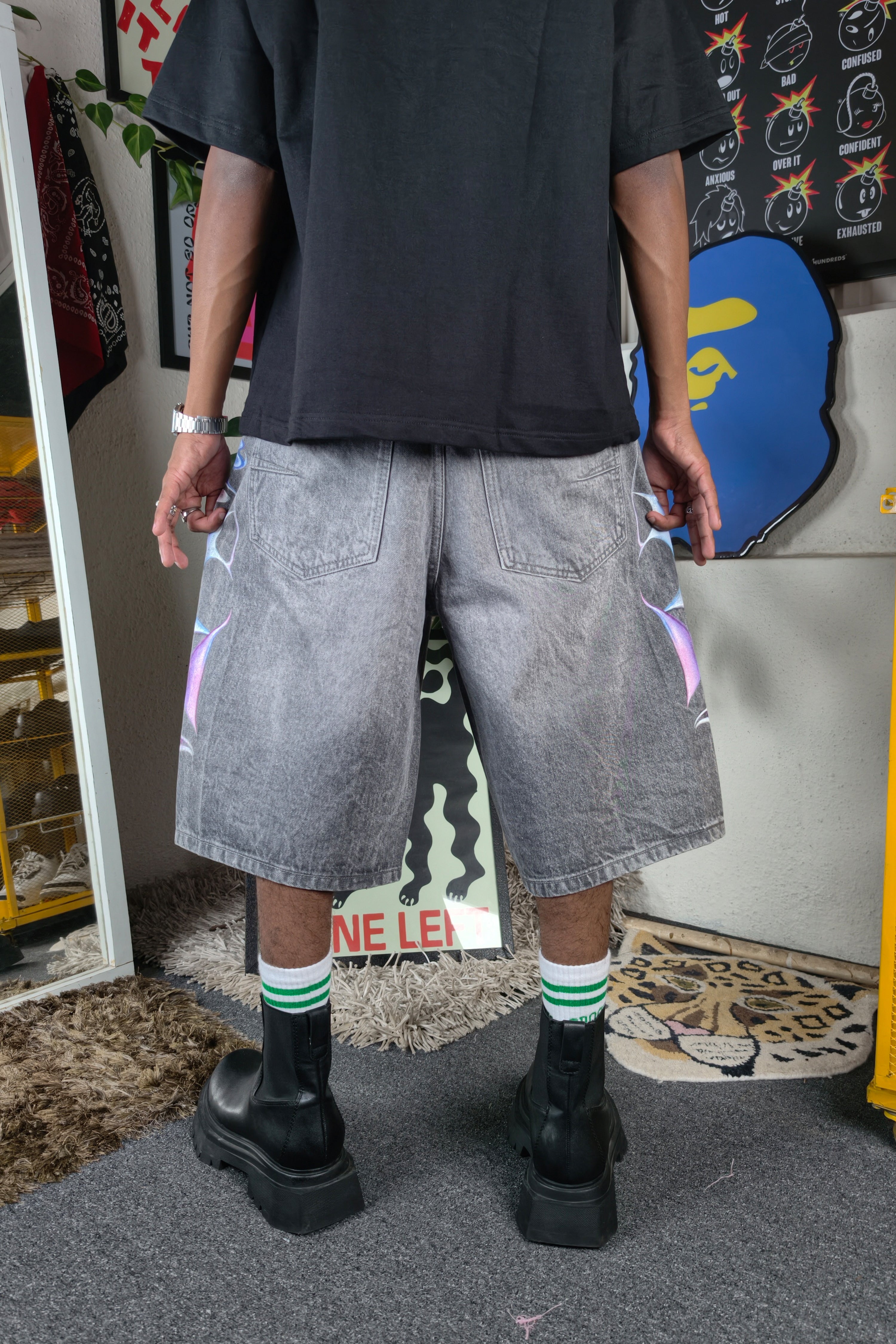 Cyber flame 2 Custom Jorts