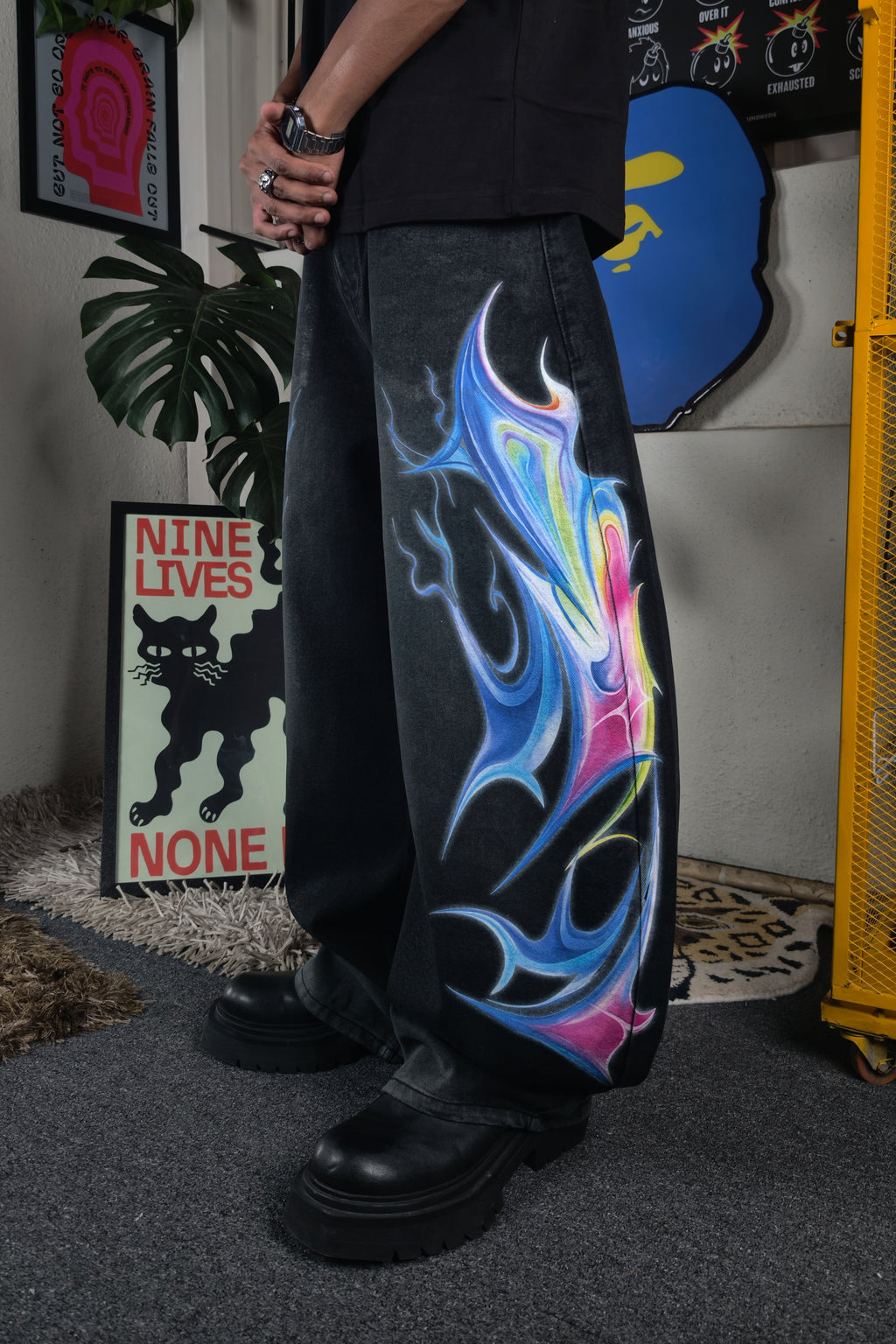 Cyber Flame Custom Jeans