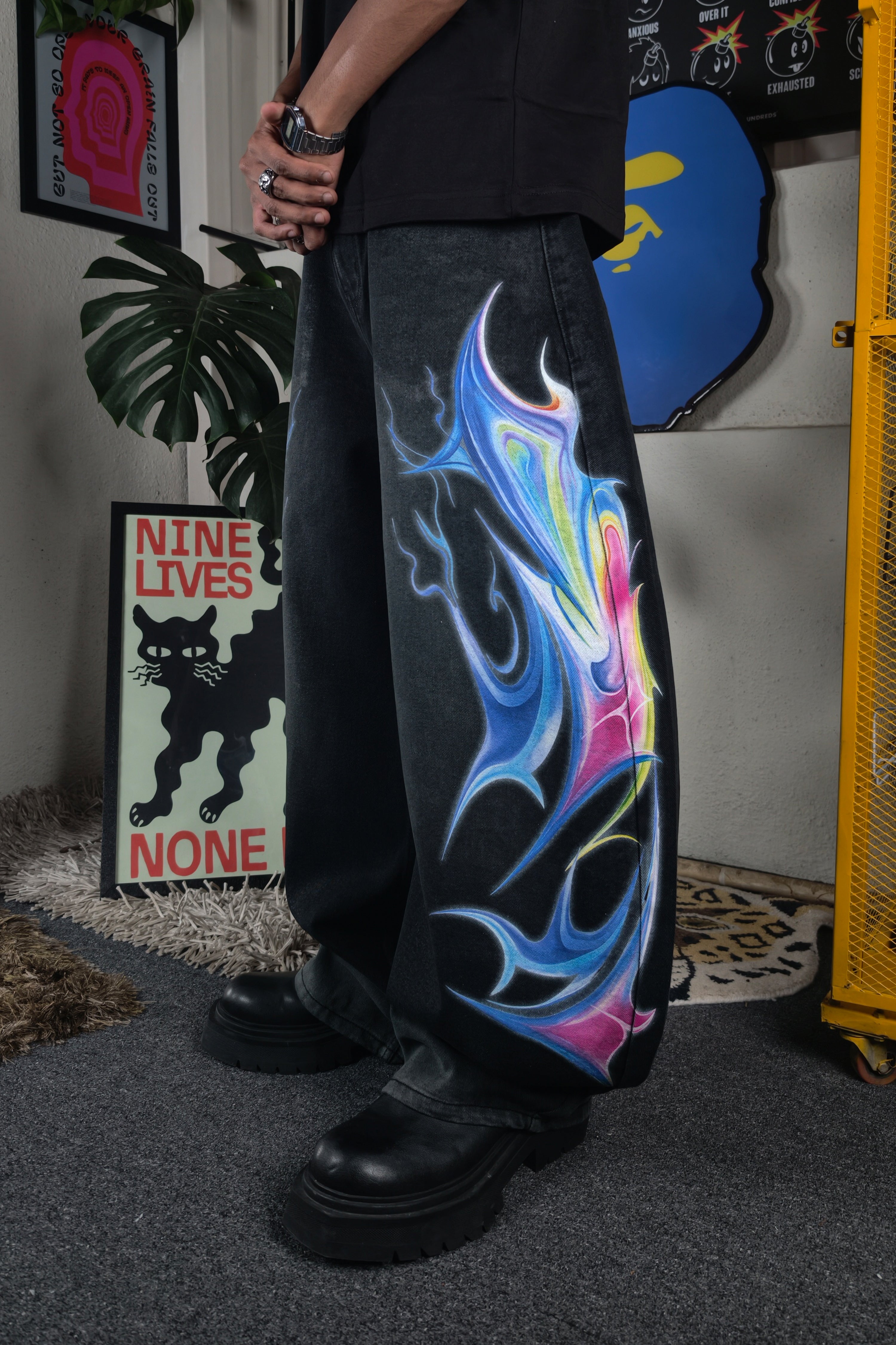 Cyber Flame Custom Jeans