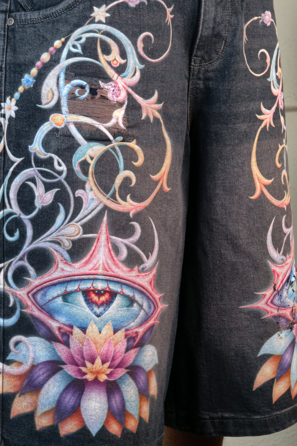 Purple wash Custom Jorts