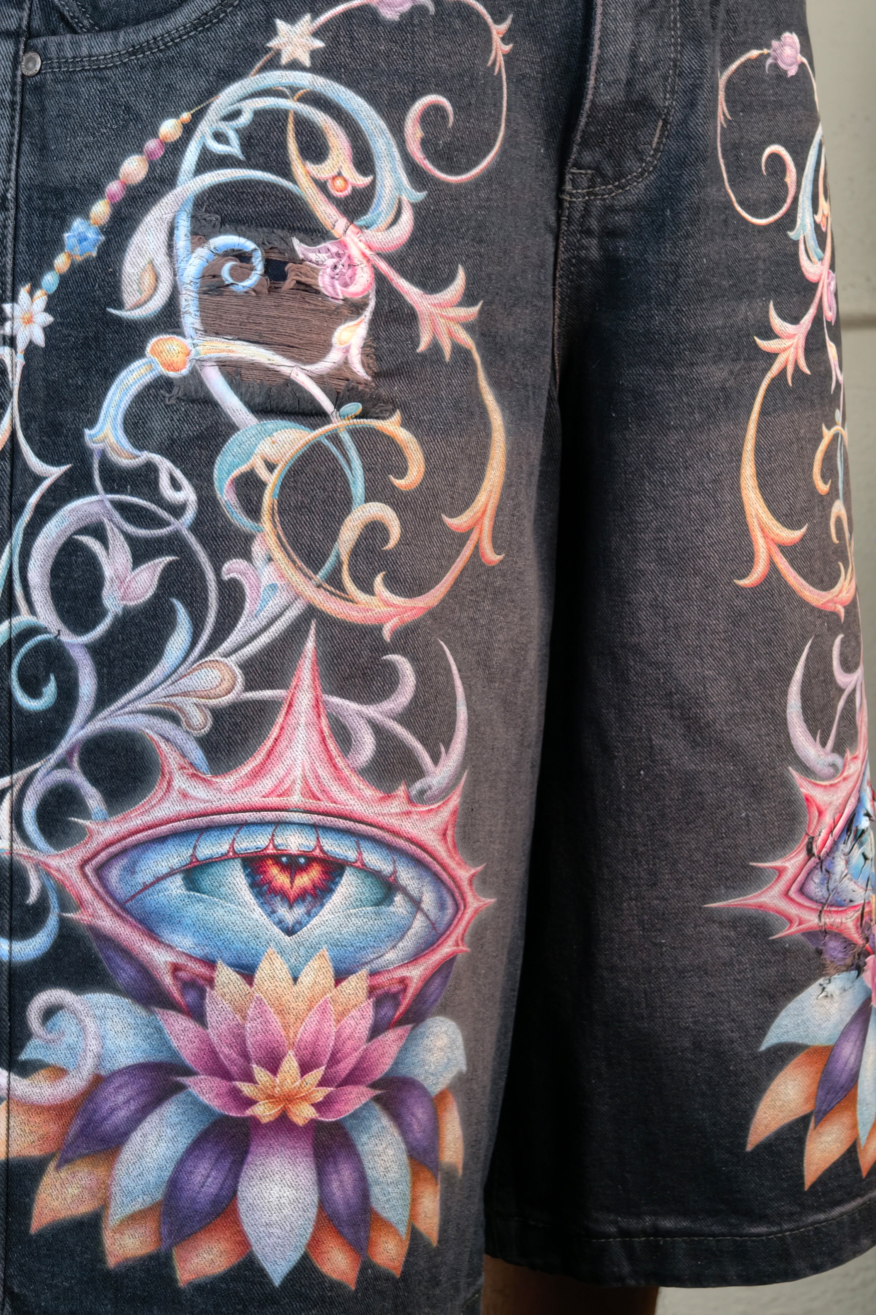 Purple wash Custom Jorts