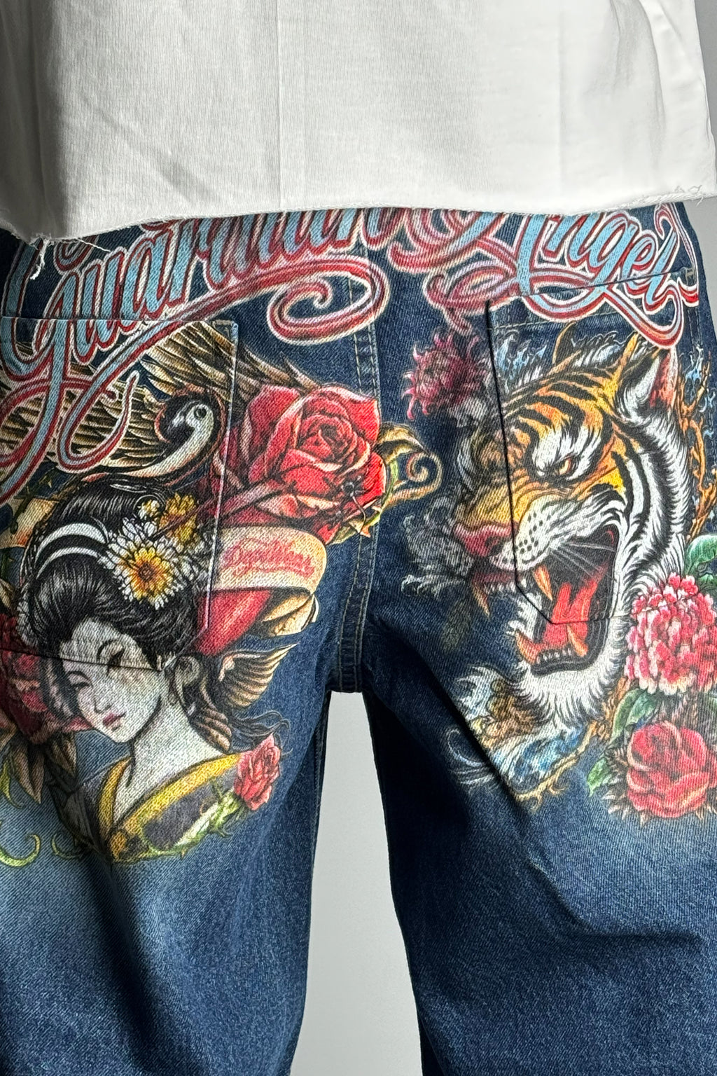 Tattoo-Inspired Indigo Baggy Denim - Customized  baggy - Jeans (Unisex)