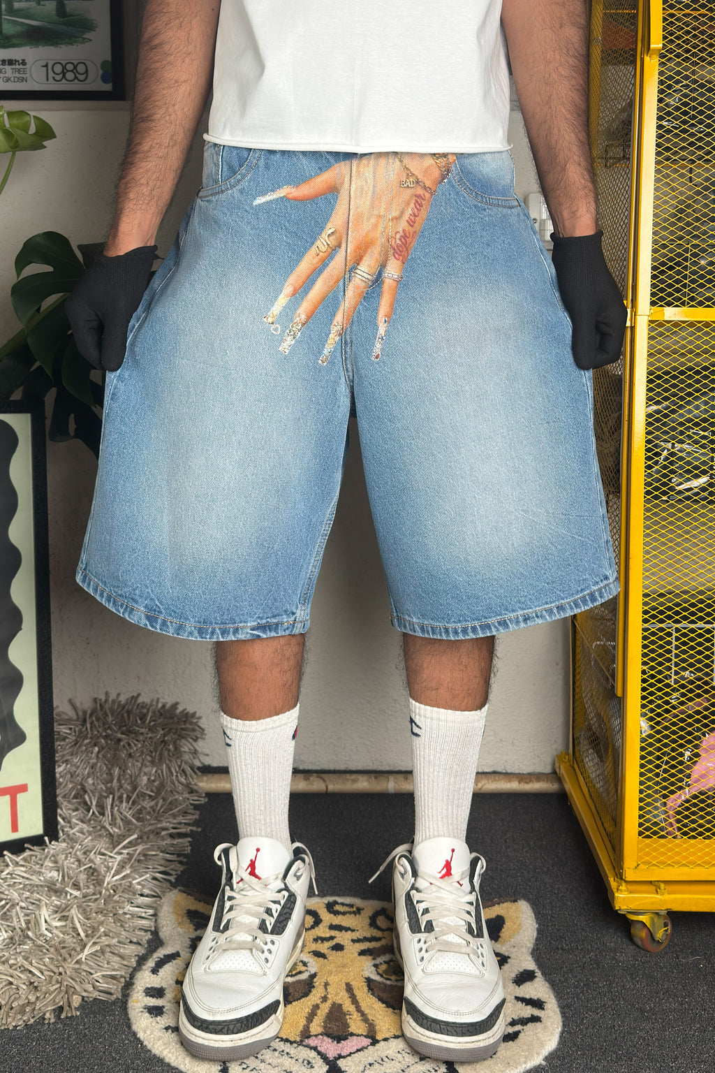 Blue vintage-wash  - Customized Jorts (Unisex)