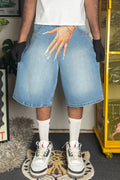 Blue vintage-wash  - Customized Jorts (Unisex)