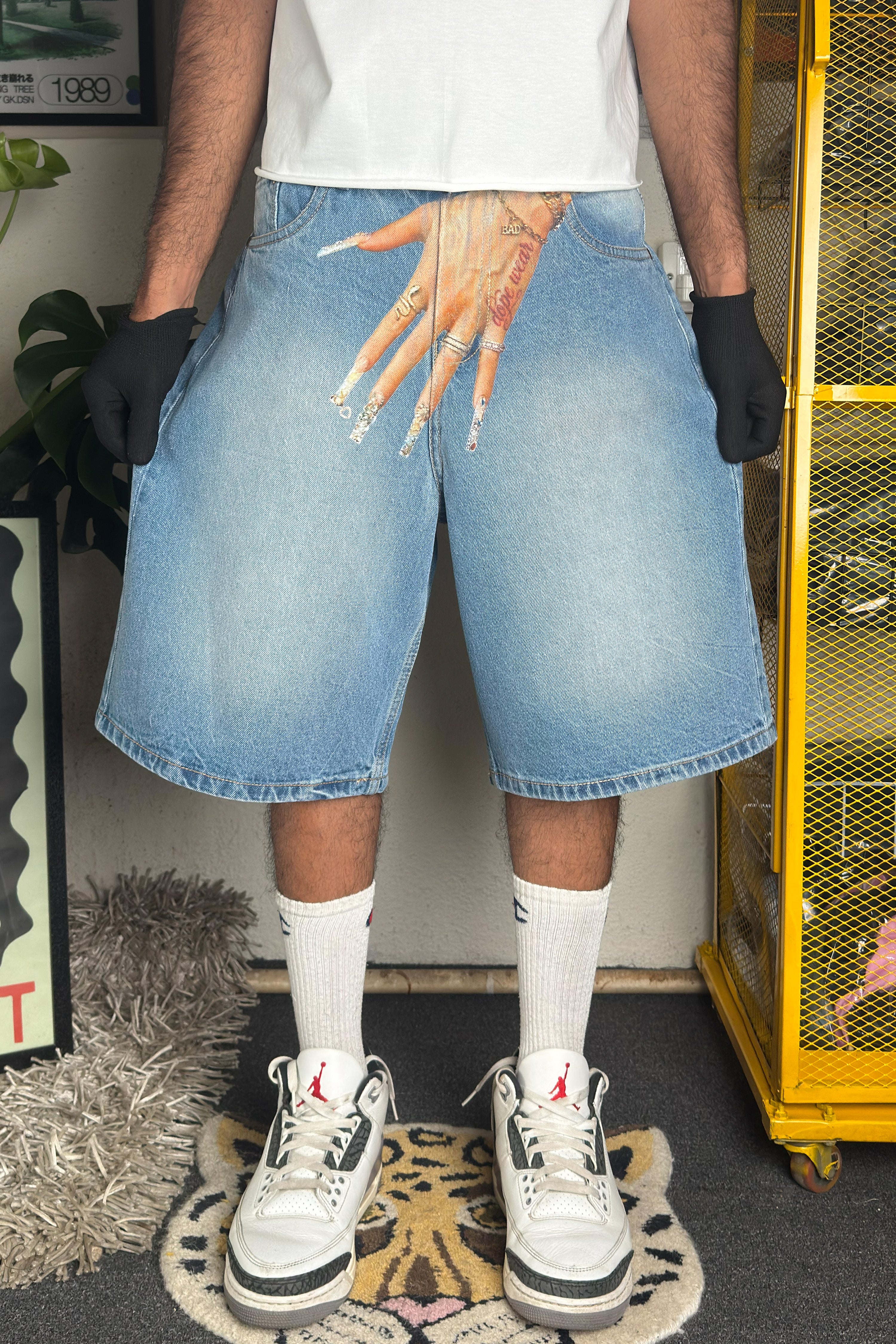Blue vintage-wash  - Customized Jorts (Unisex)