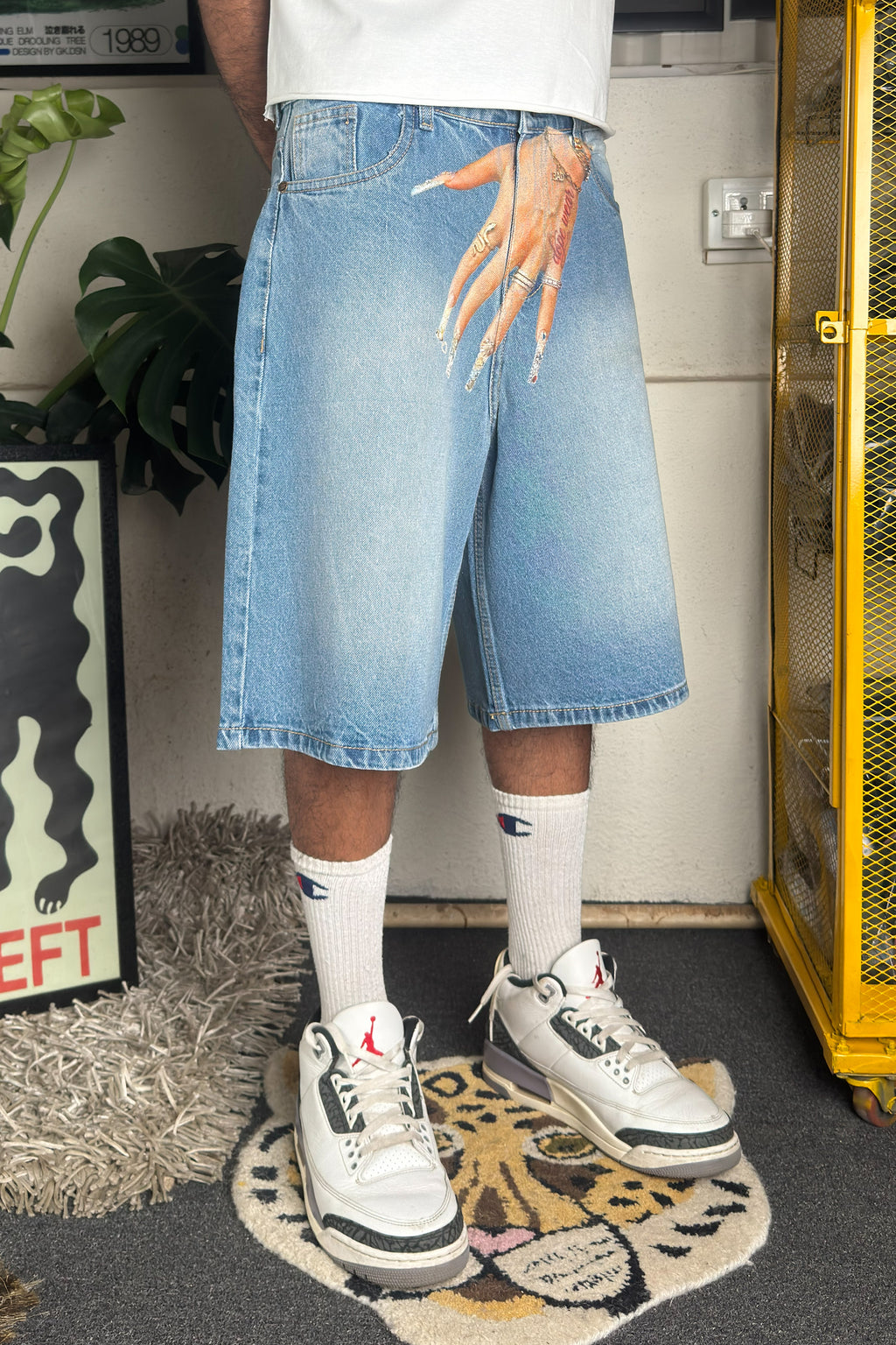 Blue vintage-wash  - Customized Jorts (Unisex)