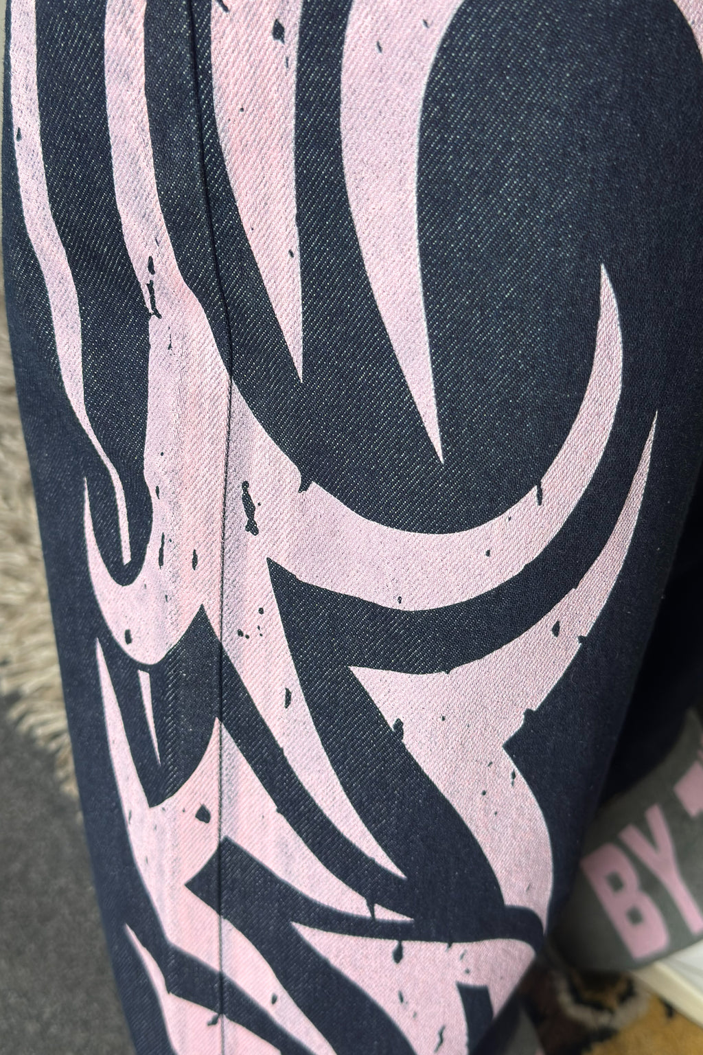 Dark indigo Low rise baggy - Customized Jeans ( Brand - Bershka Unisex)