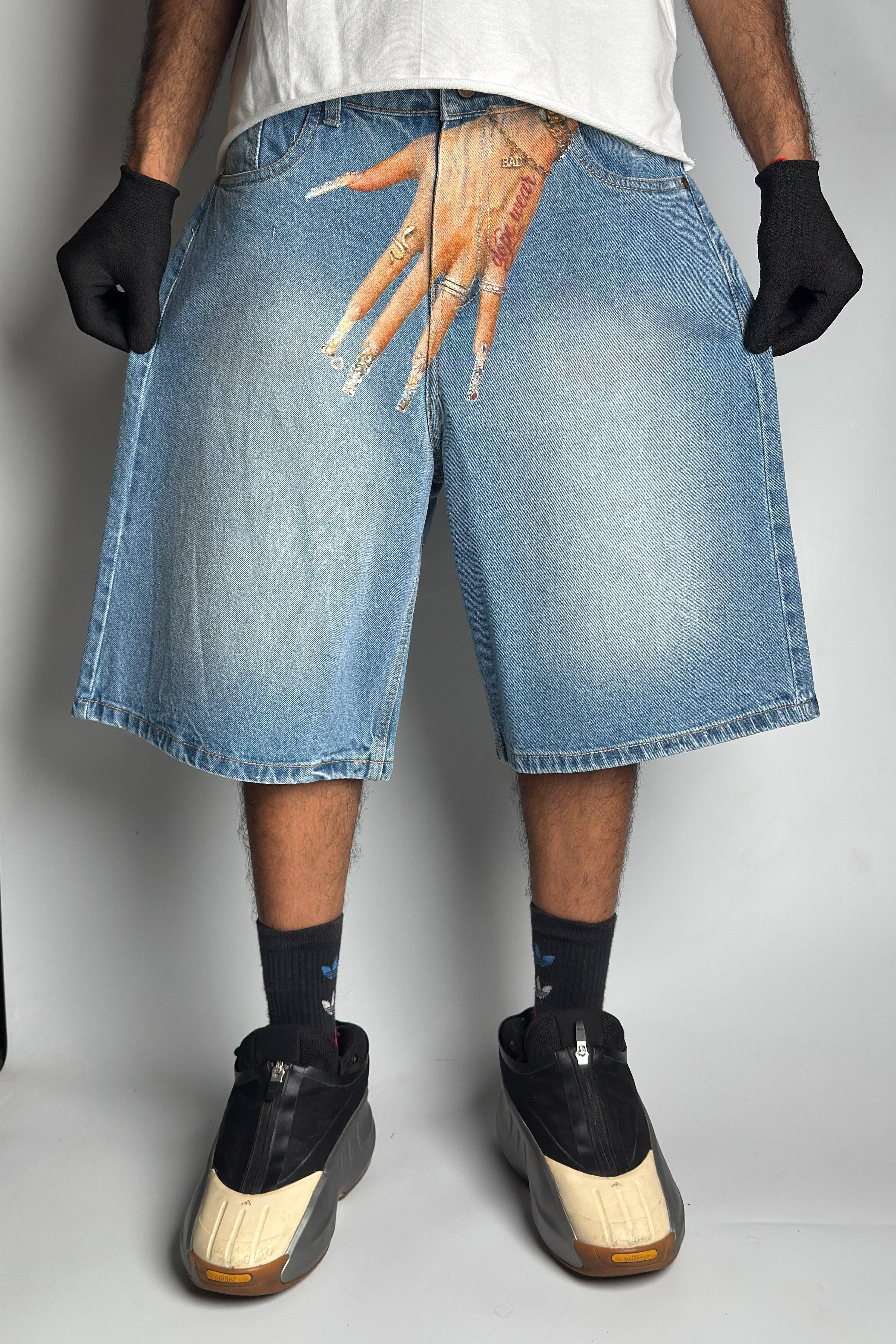 Blue vintage-wash  - Customized Jorts (Unisex)