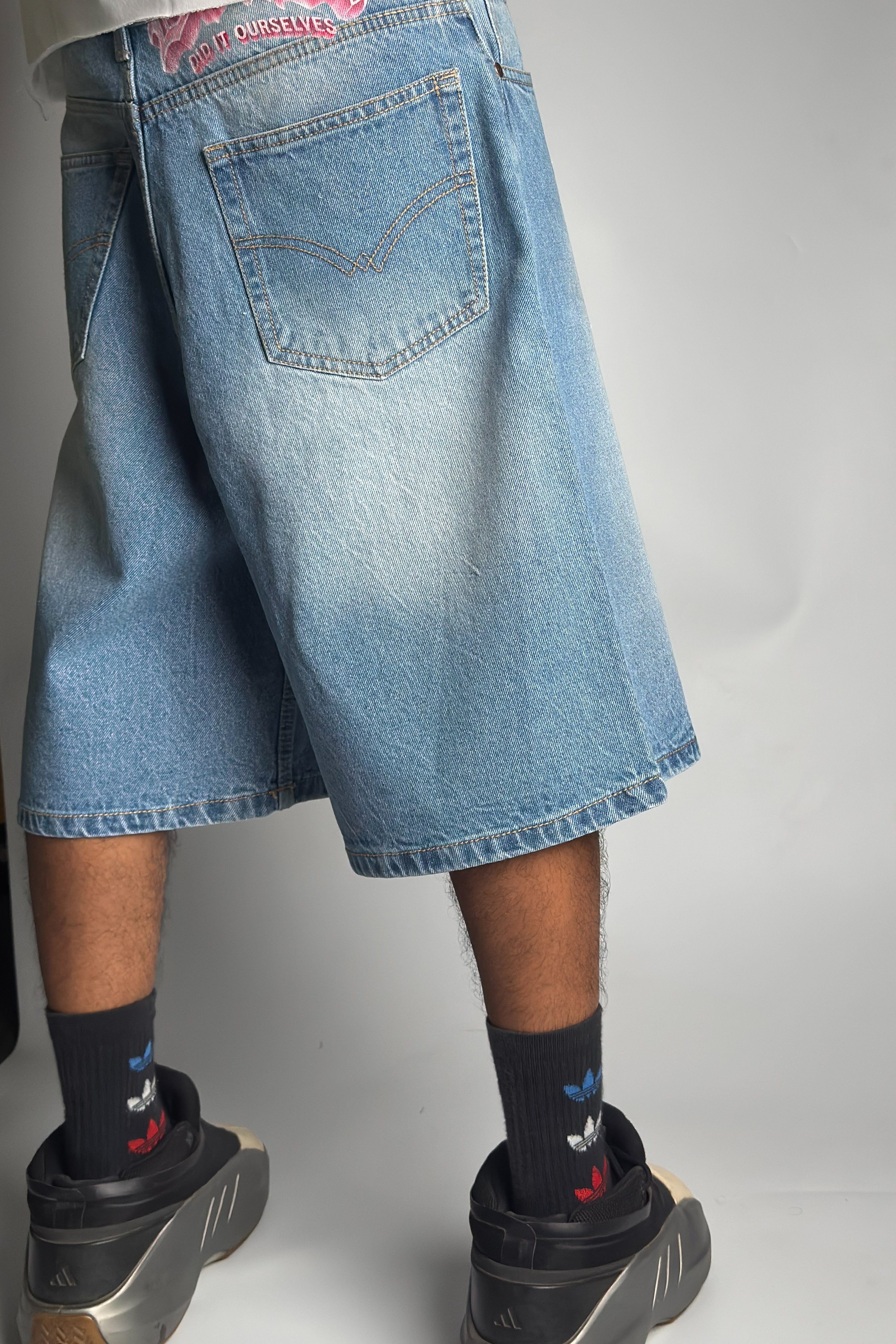 Blue vintage-wash  - Customized Jorts (Unisex)